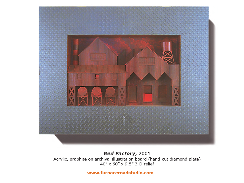 Red Factory, 2001
Acrylic and graphite on illustration board by Janos Enyedi